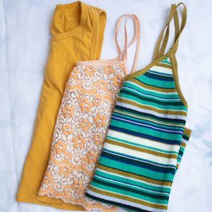 70s Hippie Boho Tank Crop Top Bundle